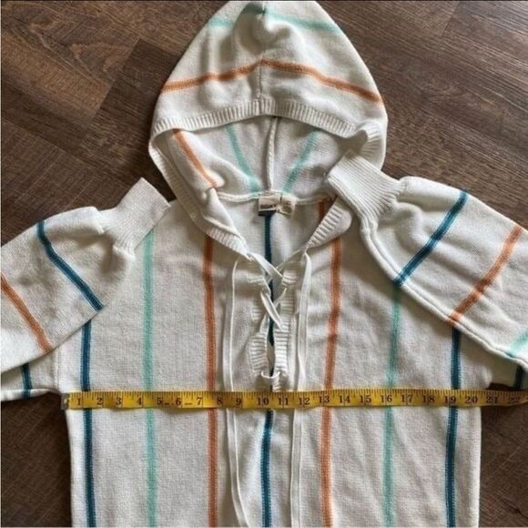 ROXY Bay Of Rainbows Hooded Sweater Hoodie Stripes Boho Medium - Picture 8 of 10